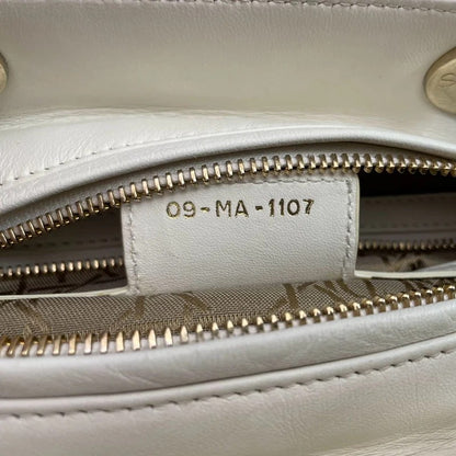 Christian Dior Lady Dior leather bag, white, luxury