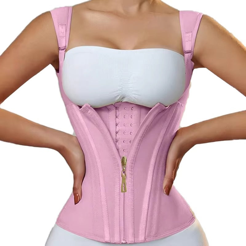 SculptFit™ Waist Trainer Vest – Adjustable Body Shaper with Zipper & Supportive Straps