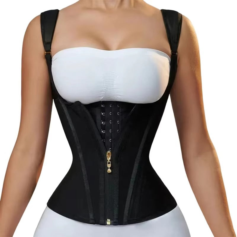 SculptFit™ Waist Trainer Vest – Adjustable Body Shaper with Zipper & Supportive Straps
