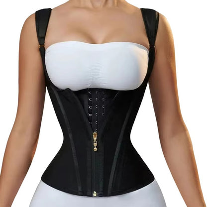 SculptFit™ Waist Trainer Vest – Adjustable Body Shaper with Zipper & Supportive Straps