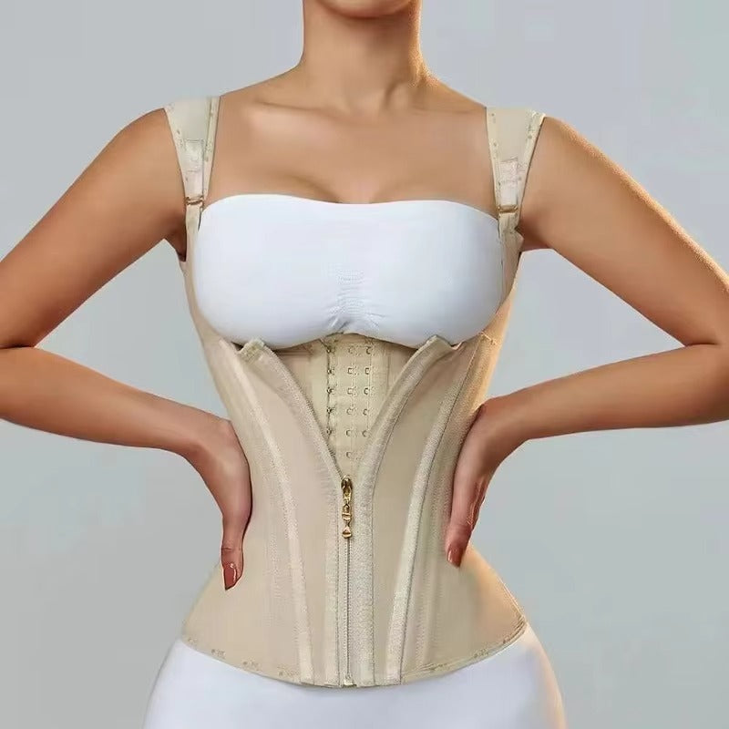 SculptFit™ Waist Trainer Vest – Adjustable Body Shaper with Zipper & Supportive Straps
