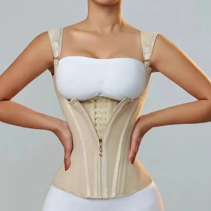 SculptFit™ Waist Trainer Vest – Adjustable Body Shaper with Zipper & Supportive Straps